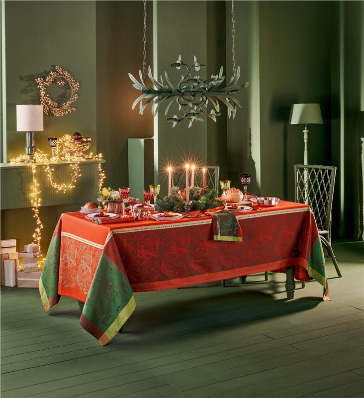 Luxury square Christmas newest jacquard tablecloth 