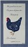 Rooster and Hen in blue French towel set by Beauville