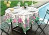 Hortensias pink/grey French Tablecloth by Beauville