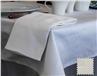 Partridge eye border white cotton tablecloth Garnier Thiebaut France