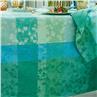 Mille Feuillages turquoise Coated cotton Tablecloth by Garnier Thiebaut