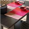 Fleurs de Kyoto cherry red Coated Table Linens  by Le Jacquard Francais