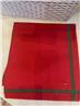 Red Napkins with 1/2 border in green on sale from Beauville