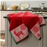 Lumieres red Kitchen Linens Le Jacquard Francais