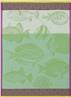 Moorea Tea towels in coral, or green, or ocean by Le Jacquard Francais