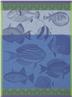 Moorea Tea towels in coral, or green, or ocean by Le Jacquard Francais